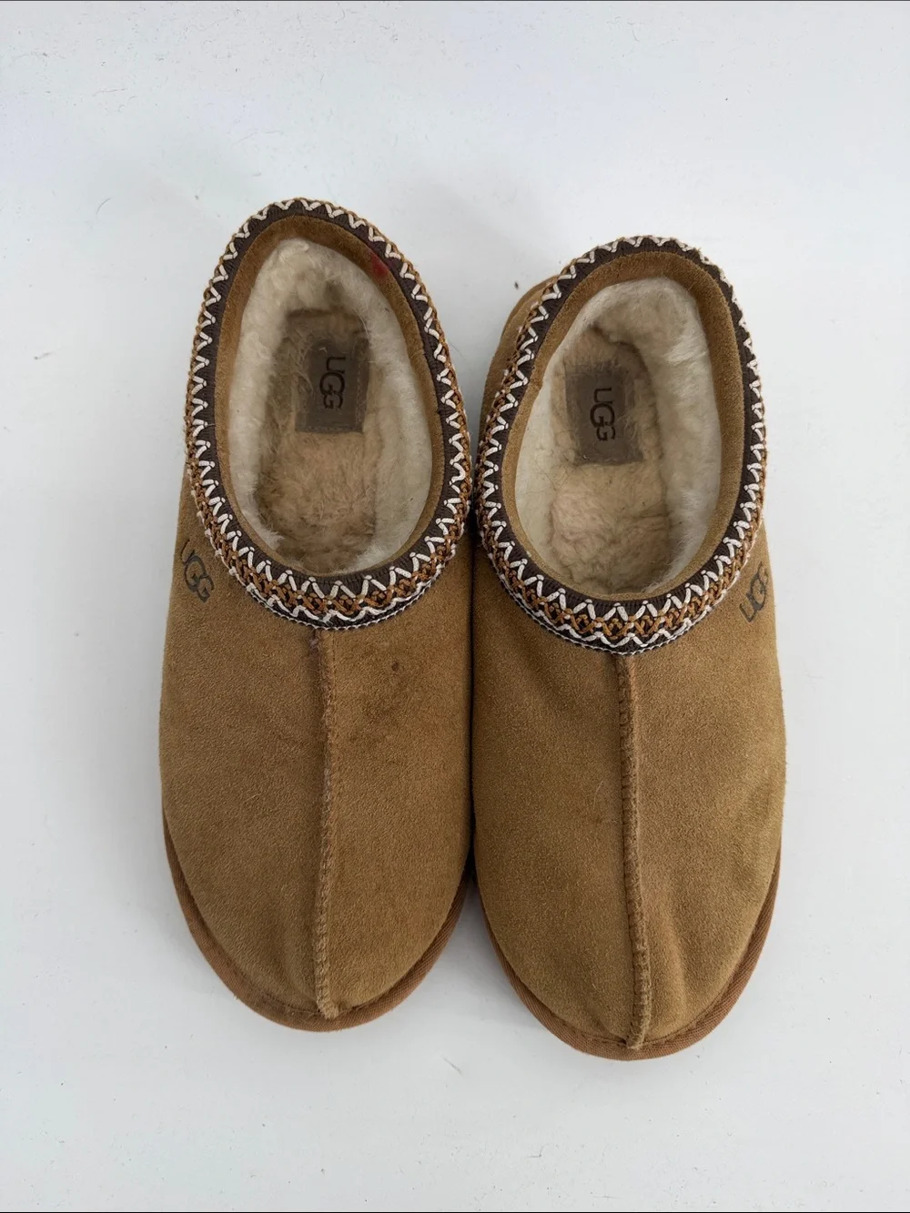 UGG Tasmins chestnut tan suede slip on slipper clog shoes sz 10.5